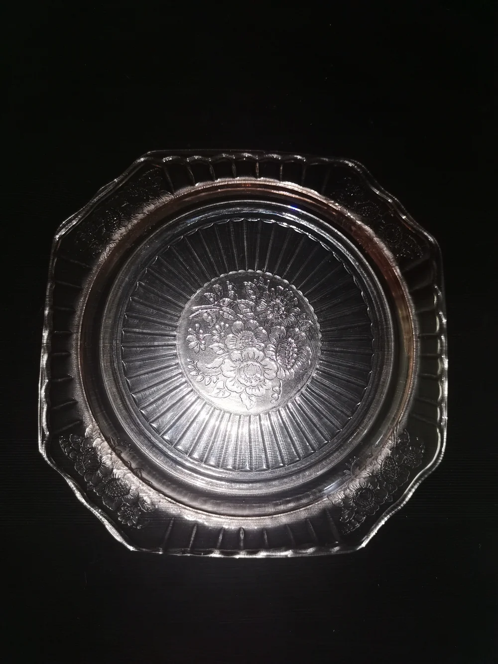 Anchor Hocking Depression Glass Pink Mayfair Open Rose Lucheon Plate Set of‎ 2